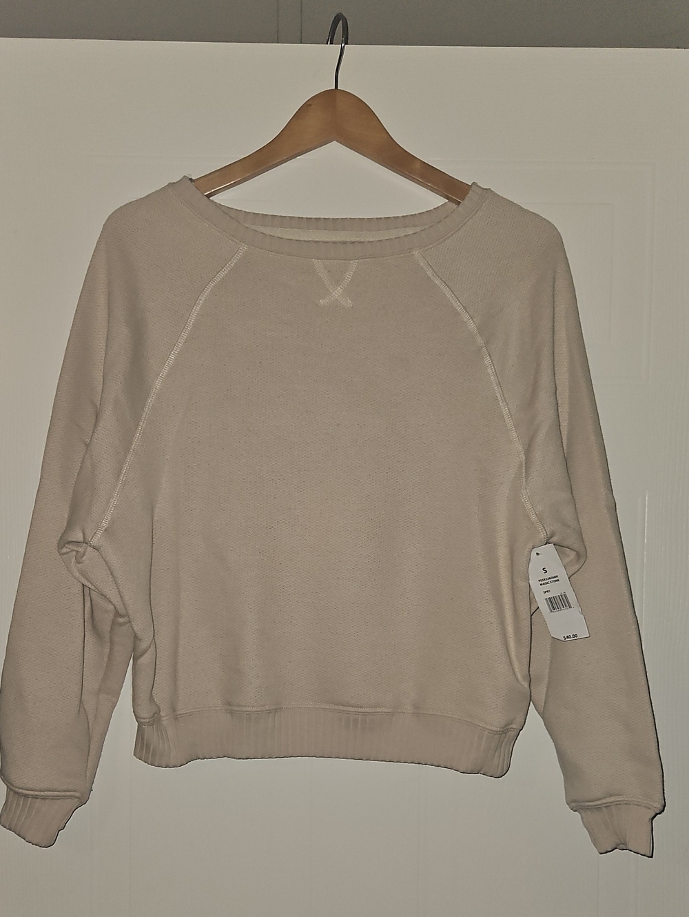 Pink Rose Cream Crewneck Pullover Sweatshirt